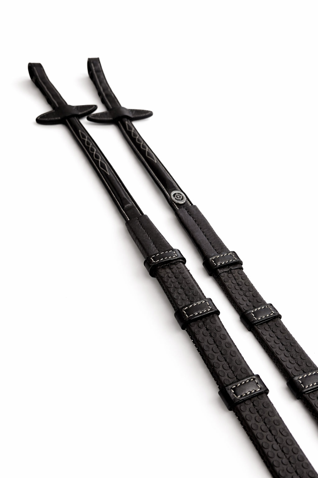 Reins Rubber Wide - Black Leather