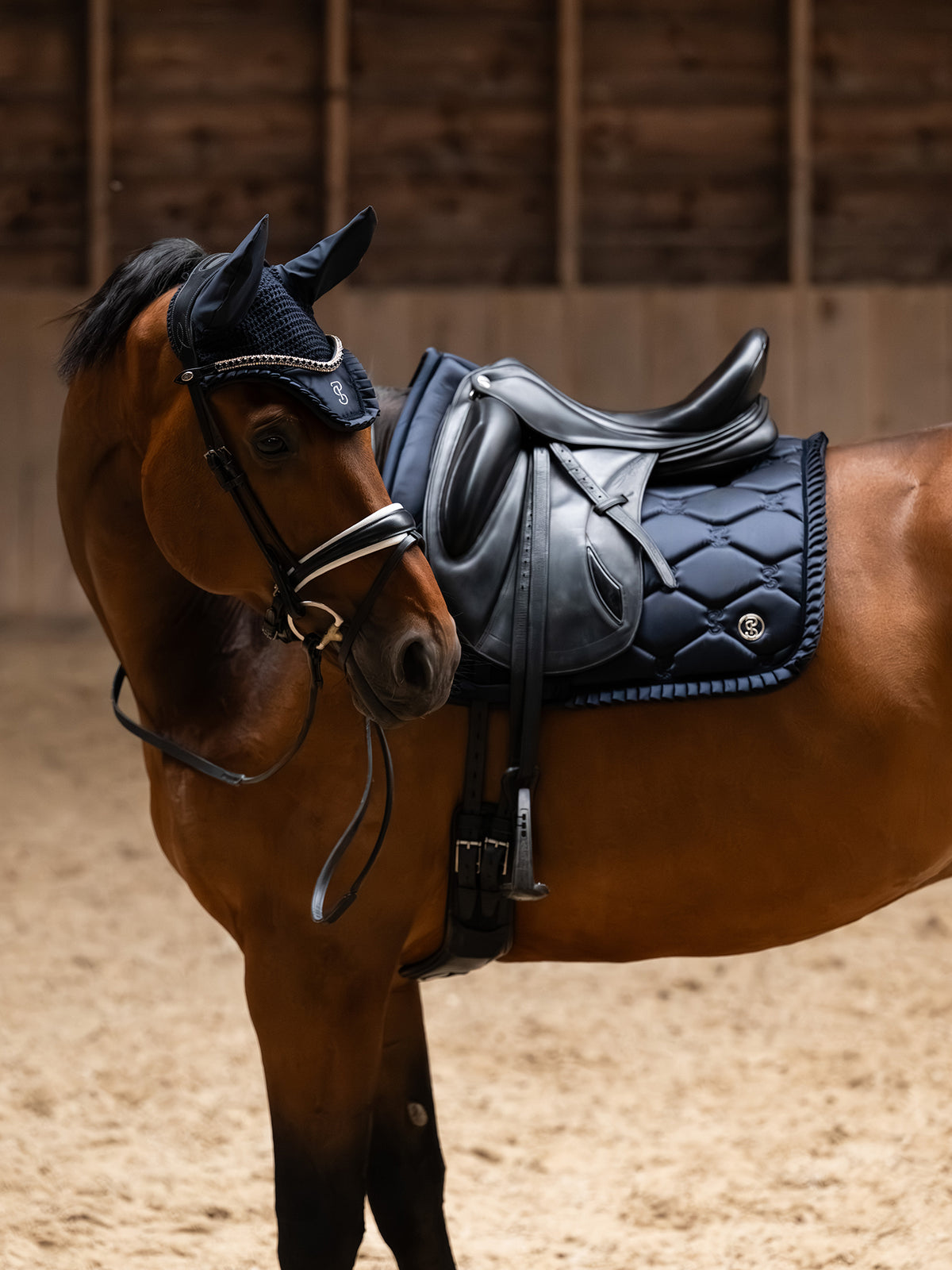 Saddle Pad Dressage Ruffle  - Navy