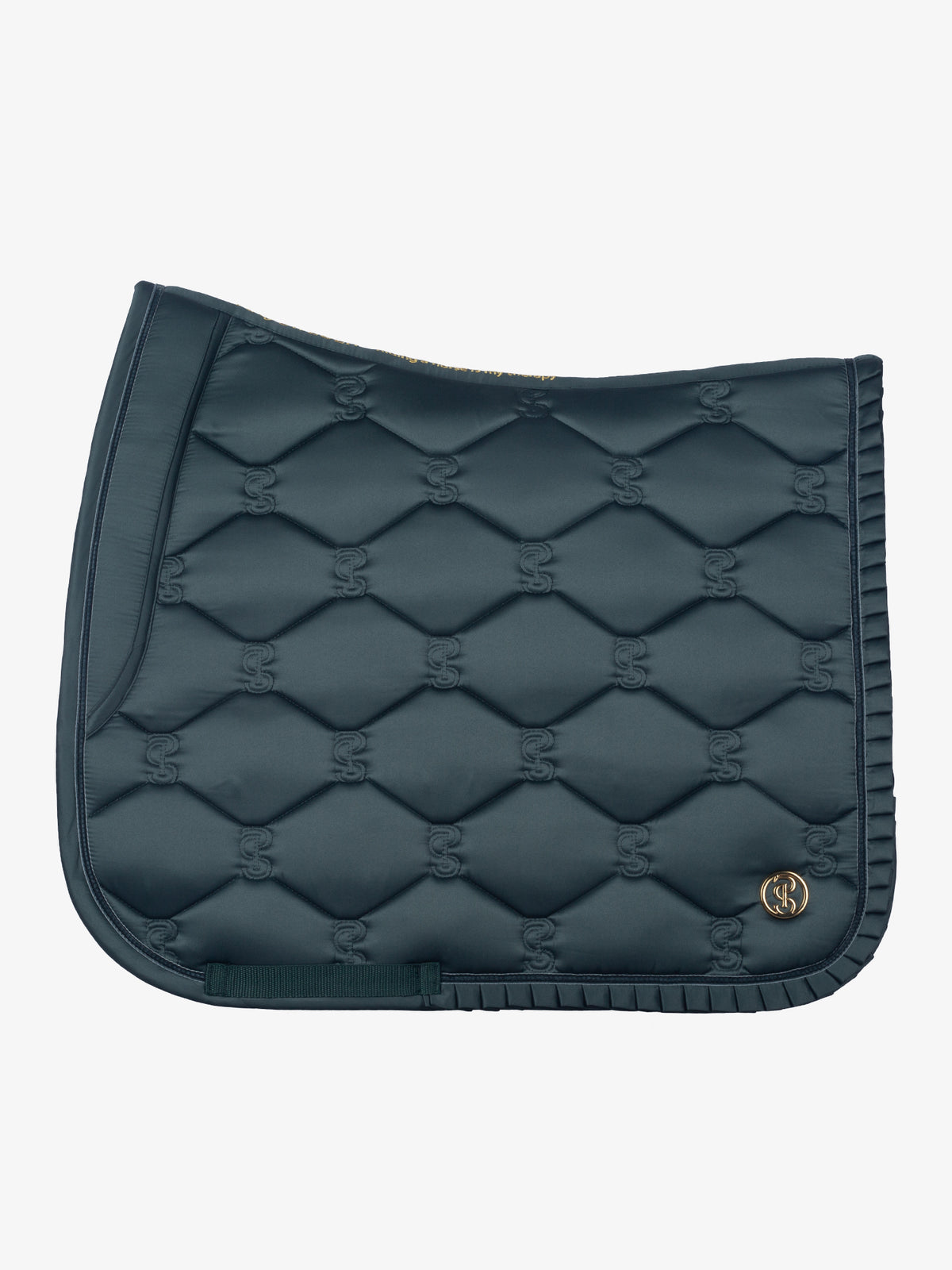 Saddle Pad Dressage Ruffle Midnight green