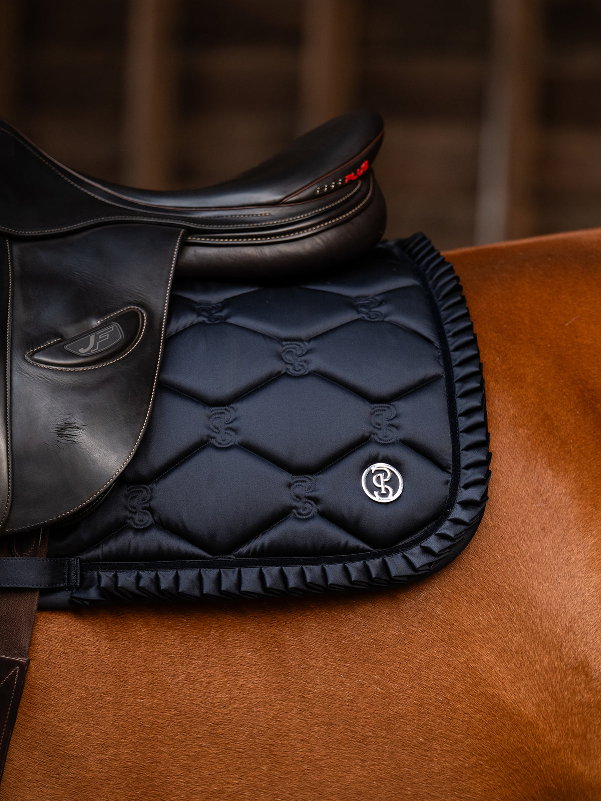 Saddle Pad Jump Ruffle - Navy