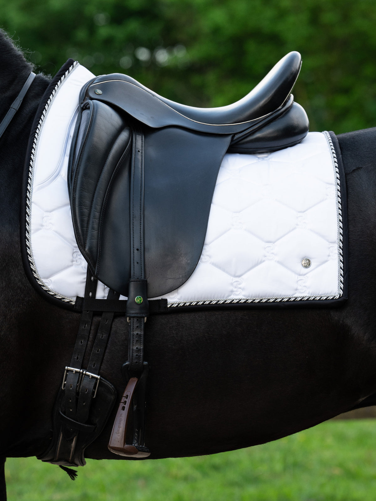 Saddle Pad Dressage Signature White | Black