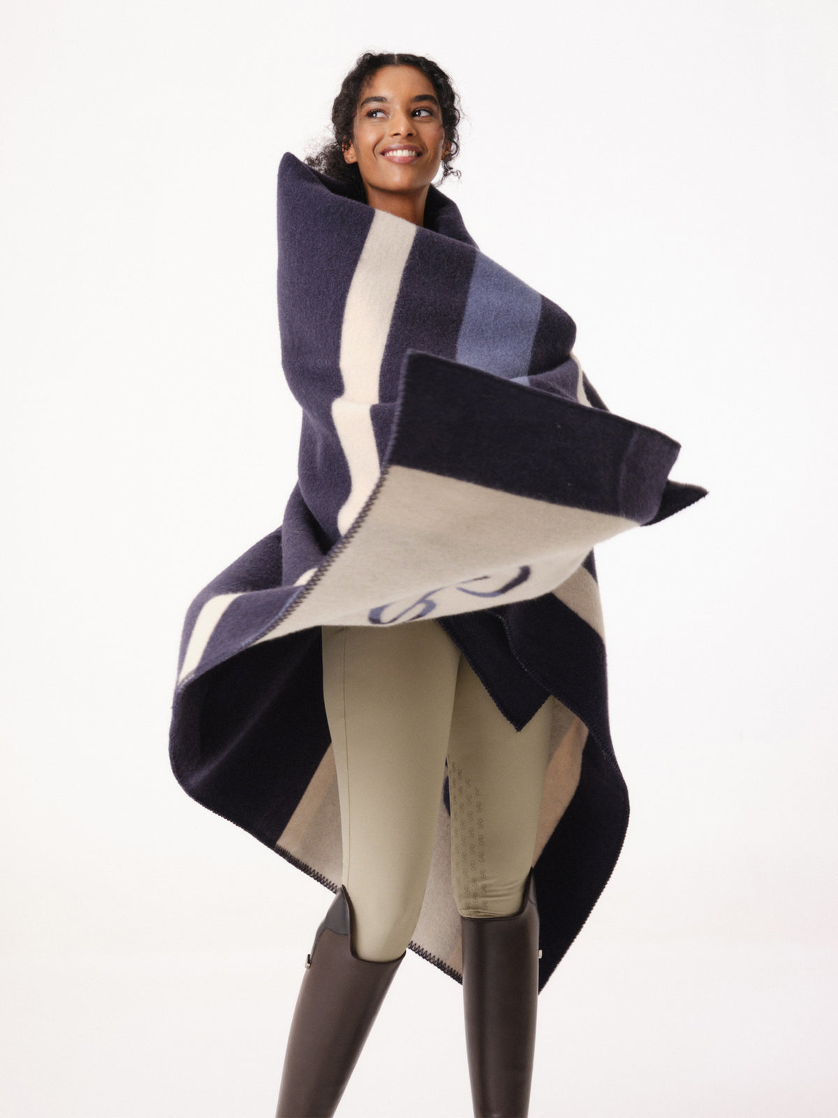 Striped Wool Blanket Navy